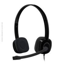 Headset Com Fio Logitech H151, P3 3.5mm, Microfone, Redução de Ruído, Preto - 981-000587