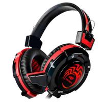 Headset Com Microfone Gamer Pc Notebook C3tech Flycatcher Preto E Vermelho