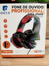 Headset com microfone usb rgb onex fon-2314 para gamers e streamers