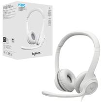 Headset Corporativo Logitech H390 USB Branco