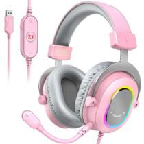 Headset Fifine Ampligame H6 Rgb 7.1 Surround Game Rosa