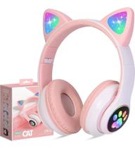 Headset Fone De Ouvido Bluetooth Led Orelha Gato