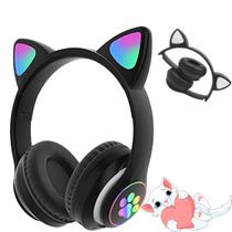 Headset Fone De Ouvido Bluetooth Led Orelha Gato Headphone