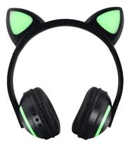 Headset Fone De Ouvido Bluetooth Led Orelha Gato Headphone