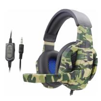 Headset Fone De Ouvido Gamer Camuflado Sez-881 Pro