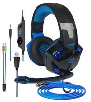 Headset Fone de Ouvido Gamer Com Fio Microfone Computador Pc Celular Notebook Plug P2 3,5mm