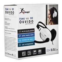 Headset fone de ouvido profissional com microfone preto p2 kp-418 knup