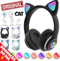 Headset Fone de Ouvido Sem Fio Cat Bluetooth Luz Rgb Orelha de Gatinho Headphone Wireless Infantil Entrada Cartão Sd Mp3
