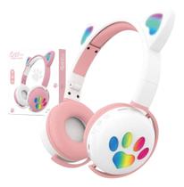 Headset Fone De Ouvido Sem Fio Led Orelha Gato Headphone
