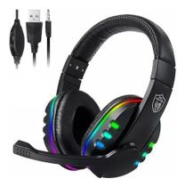Headset Fone Gamer com led rgb com microfone Para PC Video Game Celular P3 Headphone iluminado - B-MAX Headset Fone Gamer com led rgb com microfone Para PC Video Game Celular P3 Headphone iluminado - B-MAX