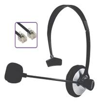 Headset Fone Office Com Plug Pra Telefone Telemarketing 0069 Cor Preto - BRIGHT