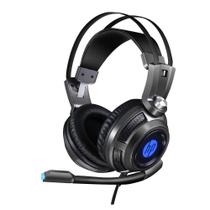Headset Gamer 1 P3 + Adaptador 2 P2 Stereo 7.1 Surround c/ LED USB H200 Preto HP