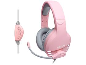 Headset Gamer 7.1 Pink Fox Hs414 Usb Led Branca Oex Rosa