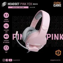 Headset Gamer 7.1 PINK FOX HS414 USB Oexgame Rosa