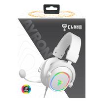 Headset Gamer Branco CLANM Ayron Snow RGB USB Stereo P2 PC Headset Gamer Branco CLANM Ayron Snow RGB USB Stereo P2 PC