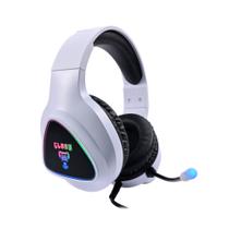Headset Gamer Branco Mount Led Rainbow CL-HM709 Clanm