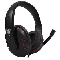 Headset Gamer CLANM HJ827 com Microfone e LED Drivers 40mm Stereo Preto