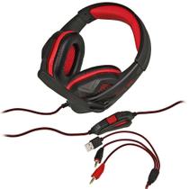 Headset Gamer com Led - Vermelho - Knup