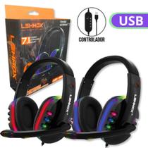 Headset Gamer com Luz RGB e Microfone - Lehmox - LEF-1040