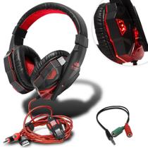Headset Gamer Com Microfone Led Usb P2 Pc Ps3 Ps4