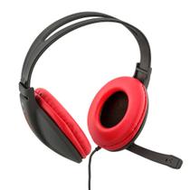 Headset Gamer com Microfone P2 Super Bass Preto e Vermelho - 0206 - Bright