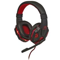 Headset Gamer com Microfone Preto e Vermelho com Iluminação USB Knup - KP-397