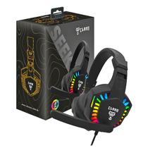 Headset Gamer cor preta Night Seek Clanm Led Rainbow Preto Microfone 50Hz~10KHz Headband Ajustável
