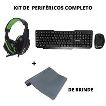 Headset Gamer E Teclado Com Mouse Sem Fio + Mouse Pad