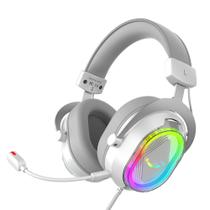 Headset Gamer Fifine AmpliGame H13, 7.1 Surround, Microfone Removível, RGB, para PC/PS5/Xbox, Branco - H13W Headset Gamer Fifine AmpliGame H13, 7.1 Surround, Microfone Removível, RGB, para PC/PS5/Xbox, Branco - H13W