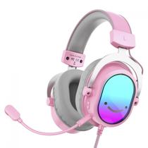 Headset Gamer Fifine AmpliGame H16 7.1 Surround RGB USB Pink