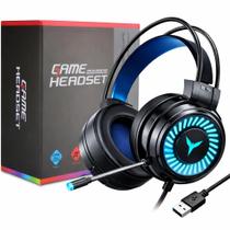 Headset Gamer Fone De Ouvido Gaming Usb Drive 7.1 Com Microfone Iluminação Luz Led Overear Para Computador Notebook Modelo Paulinho OlOkO