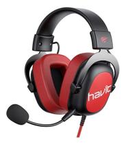 HeadSet Gamer Fone de Ouvido Havit H2002D Vermelho 3.5mm com Microfone Removível