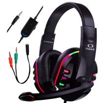 Headset Gamer Fone de Ouvido Microfone Retrátil Ajustável 120 Graus P3 3,5mm LED RGB Pc Notebook Smartphone - Leboss Headset Gamer Fone de Ouvido Microfone Retrátil Ajustável 120 Graus P3 3,5mm LED RGB Pc Notebook Smartphone - Leboss