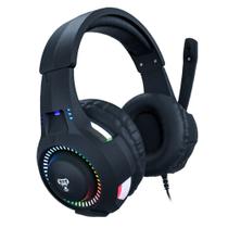 Headset Gamer Fone para Jogos com Microfone Led Rainbow Rgb P2 3,5mm Cyber Ajustável Clanm