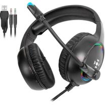 Headset Gamer Fortrek Holt P2 + USB RGB Preto Headset Gamer Fortrek Holt P2 + USB RGB Preto