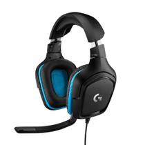 Headset gamer g432 7.1 dolby surround preto/azul - logitech