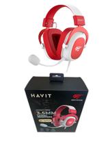 Headset Gamer Havit H2002d, Conector P2, White Red