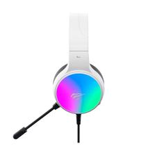 Headset Gamer Havit H2043U, RGB, Led Efeito Streamer, Microfone omnidirecional, USB 7.1, Branco - HV-H2043U White/Black