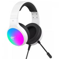 Headset Gamer Havit H2043U, USB, Drivers de 50mm, RGB, Preto/Branco