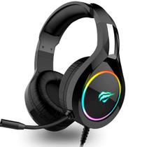 Headset Gamer Havit H2232D - LED RGB - Conector USB e 3.5mm - Com Microfone - Preto - HV-H2232D