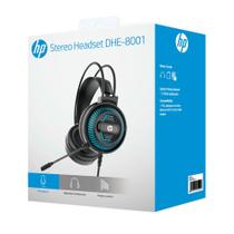 Headset Gamer Hp Conexão P2 Dhe-8001 Cor Preto Luz Azul