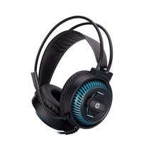 Headset Gamer Hp Dhe8001u Conexão Usb Cor Preto Luz Azul