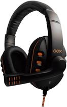 Headset Gamer Oex Hs200 Preto E Laranja C/ Microfone Gaming
