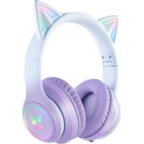Headset Gamer Onikuma B90 RGB Bluetooth com Orelhas de Gato - Roxo