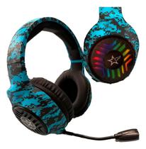 Headset Gamer P2 Universal Azul Celeste Som Potente e Conforto Total