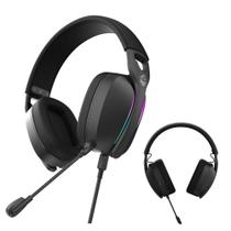 Headset Gamer Para Pc e Console Profissional Nowy Cor Preto Conexão Usb Cancelamento de Ruído Microfone Destacável Com Led Rgb - Pcyes