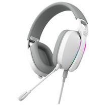 Headset Gamer Pcyes Nowy White Ghost, RGB, USB Surround, Driver 40Mm, Microfone Destacável, Branco - Hgnw40Wg