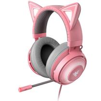 Headset gamer razer kraken kitty, chroma, usb, som surround 7.1, drivers 50mm, quartz pink