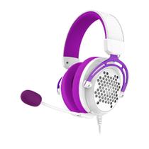 Headset Gamer Redragon Diomedes, Som Surround 7.1, Drivers 53mm, Branco e Roxo - H388-WP