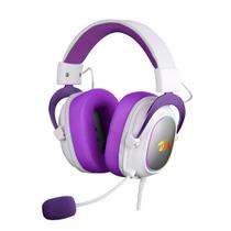 Headset Gamer Redragon Zeus X USB, Surround 7.1, Branco/Roxo RGB